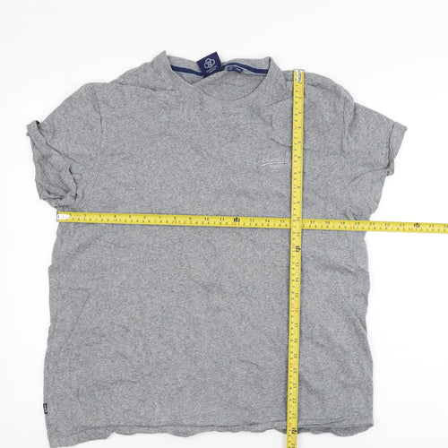 Superdry Men's Grey 2XL Organic Cotton Crew Neck T-Shirt
