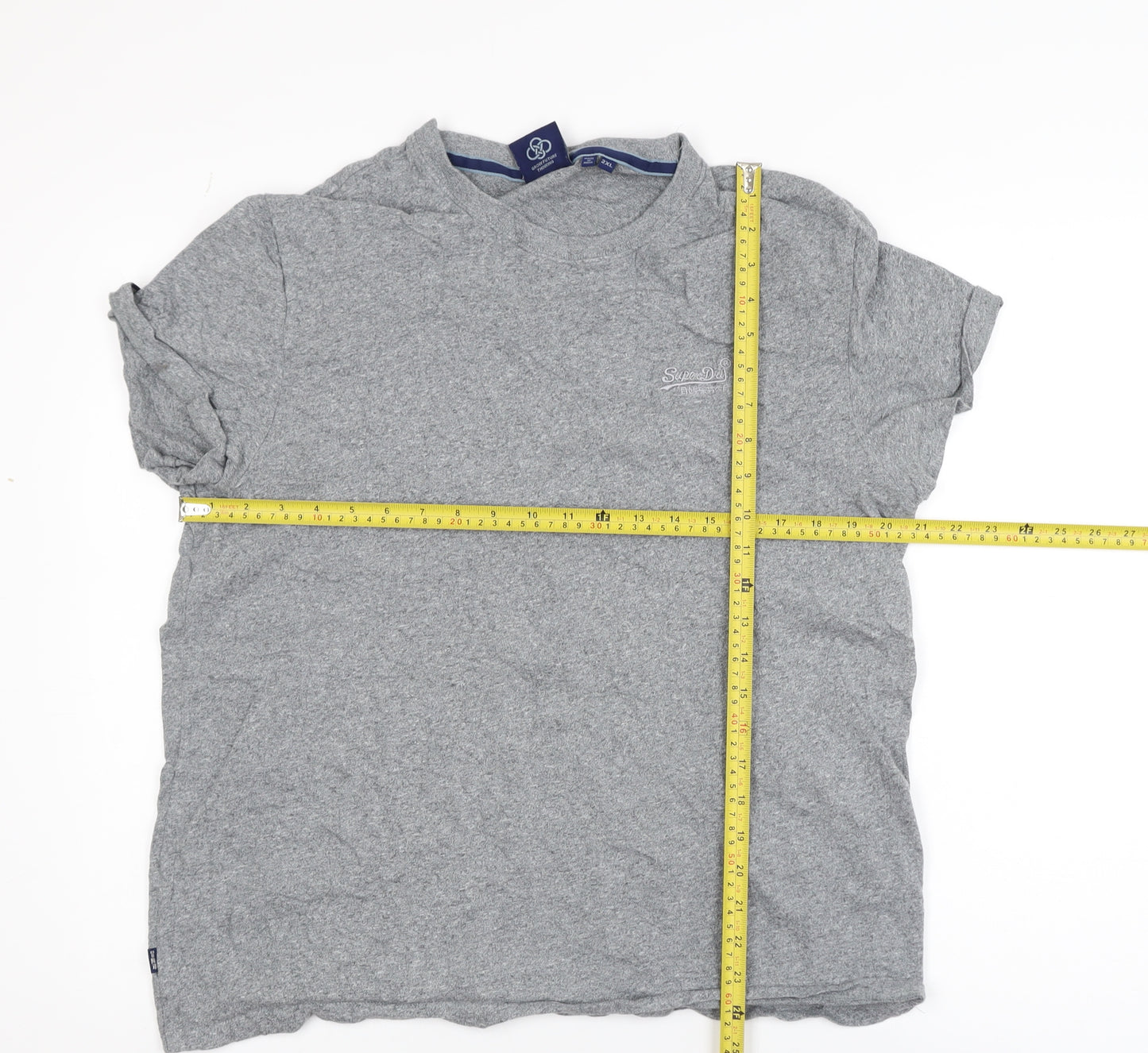 Superdry Men's Grey 2XL Organic Cotton Crew Neck T-Shirt