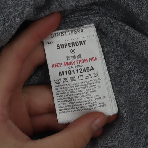 Superdry Men's Grey 2XL Organic Cotton Crew Neck T-Shirt