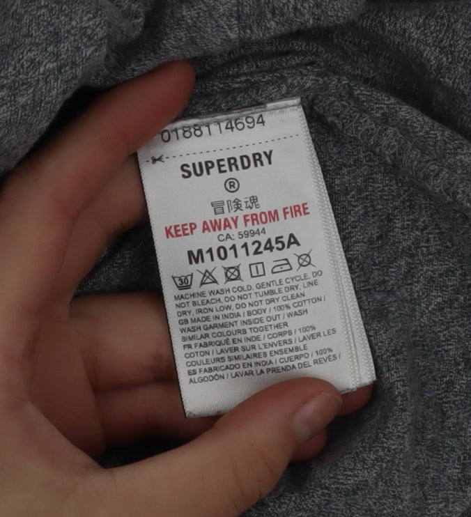 Superdry Men's Grey 2XL Organic Cotton Crew Neck T-Shirt