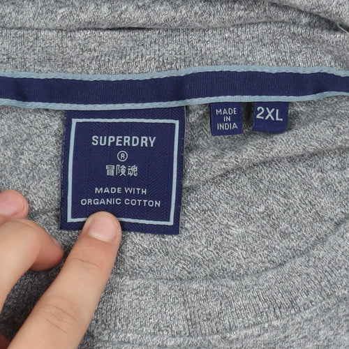 Superdry Men's Grey 2XL Organic Cotton Crew Neck T-Shirt