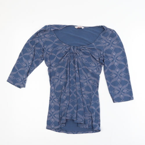 White Stuff Women's Blue 3/4 Sleeve Tunic Blouse Size 8