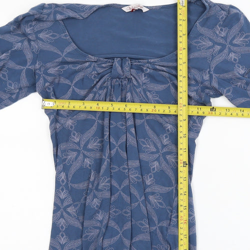 White Stuff Women's Blue 3/4 Sleeve Tunic Blouse Size 8