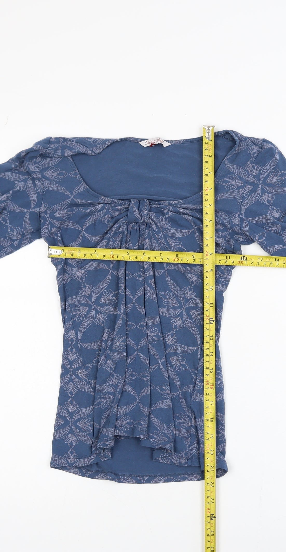 White Stuff Women's Blue 3/4 Sleeve Tunic Blouse Size 8