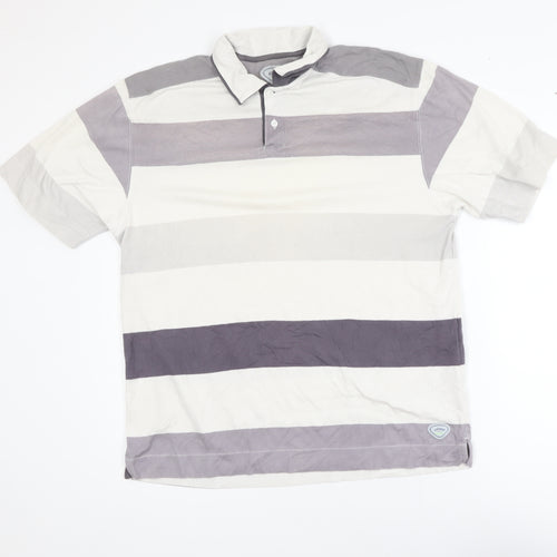 Callaway Mens Grey Striped X Series Golf Polo Shirt L