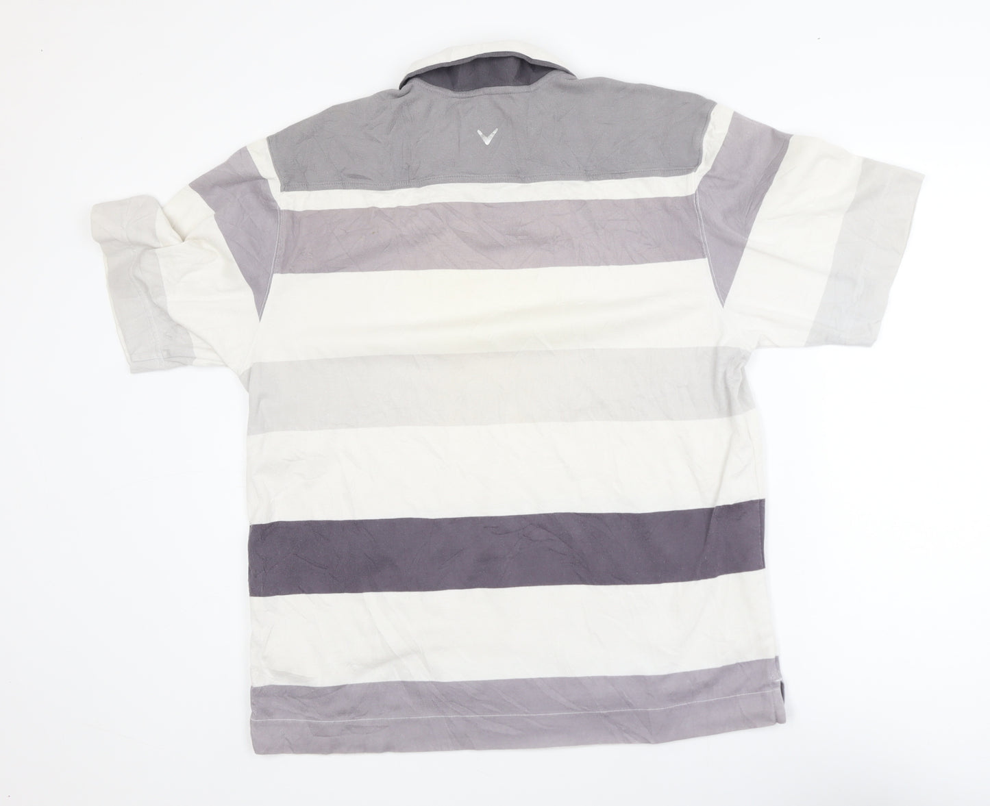 Callaway Mens Grey Striped X Series Golf Polo Shirt L