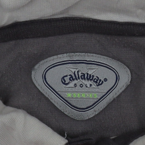 Callaway Mens Grey Striped X Series Golf Polo Shirt L