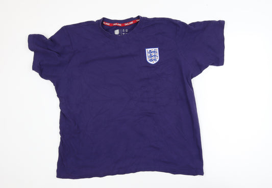 England Football Association Men's Purple 2XL Short Sleeve Logo T-Shirt