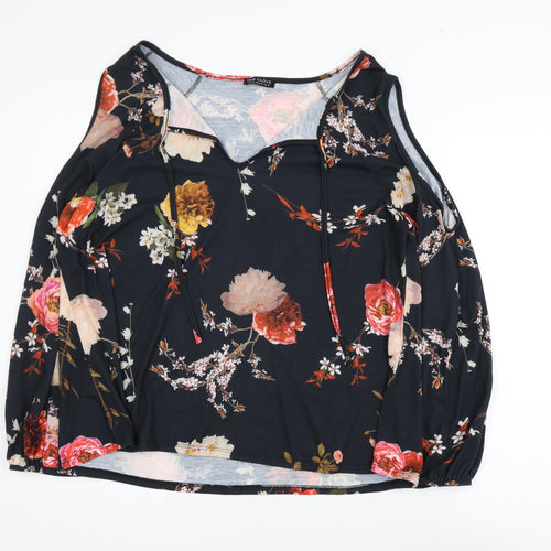 Pink Clove Women’s Multicoloured Floral Cold Shoulder Blouse UK 22