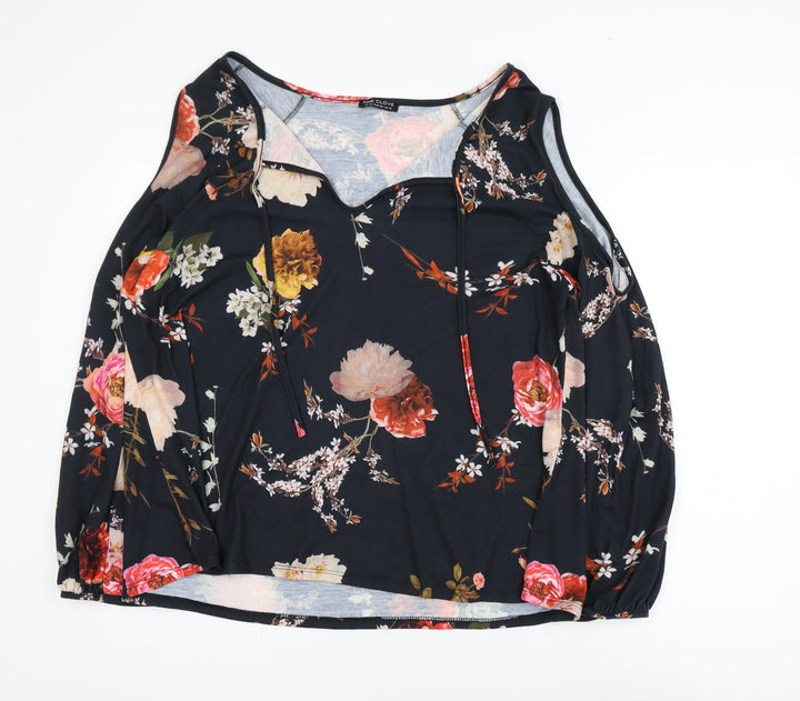 Pink Clove Women’s Multicoloured Floral Cold Shoulder Blouse UK 22