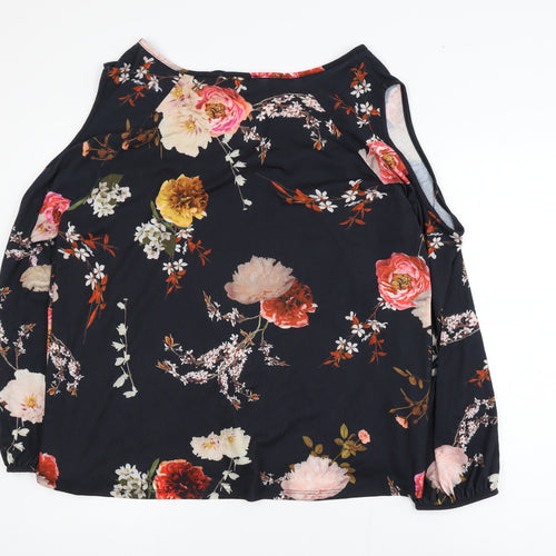 Pink Clove Women’s Multicoloured Floral Cold Shoulder Blouse UK 22