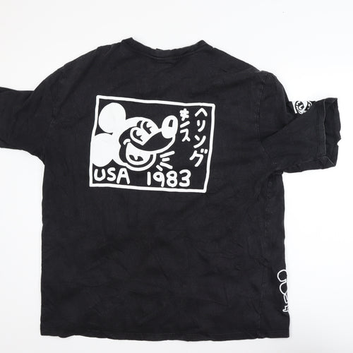 Disney x Keith Haring Men's Black Mickey Mouse Art T-Shirt XL