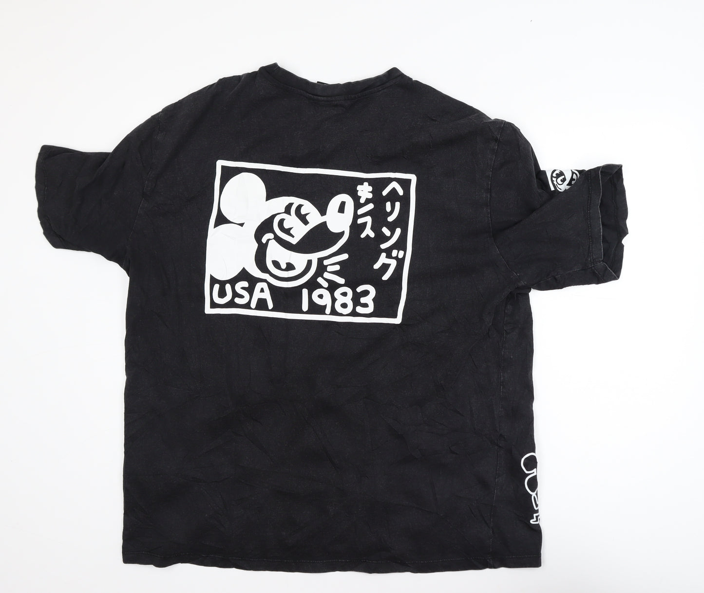 Disney x Keith Haring Men's Black Mickey Mouse Art T-Shirt XL