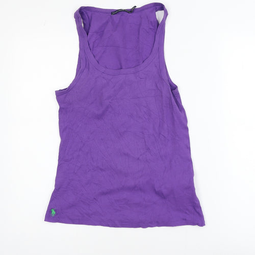 Ralph Lauren Women Purple Cotton Racerback Tank Top Size 14