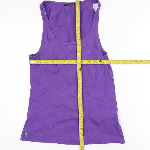 Ralph Lauren Women Purple Cotton Racerback Tank Top Size 14