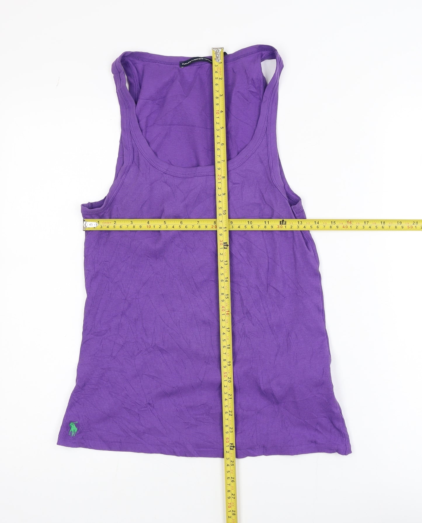 Ralph Lauren Women Purple Cotton Racerback Tank Top Size 14