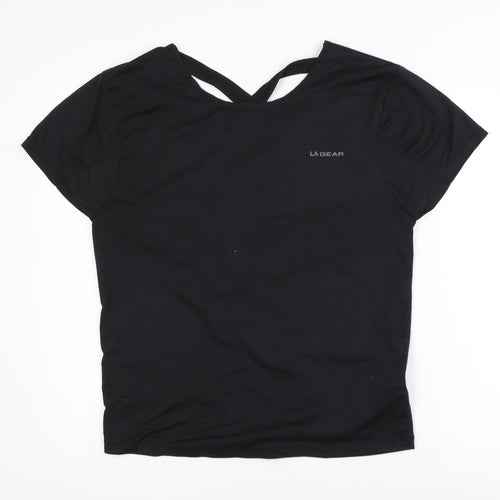 LA Gear Womens Black Short Sleeve Active T-Shirt Size 18