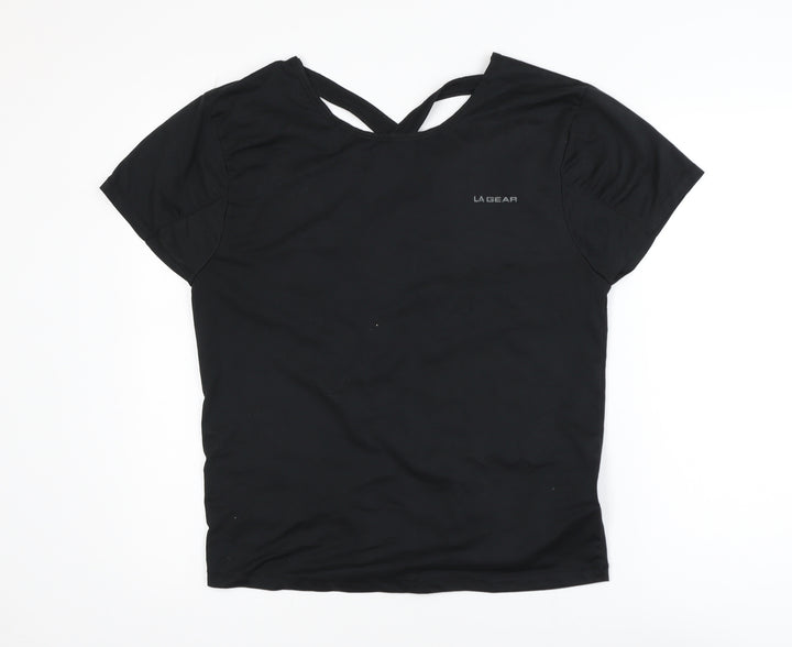 LA Gear Womens Black Short Sleeve Active T-Shirt Size 18