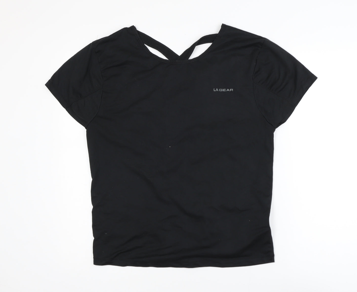 LA Gear Womens Black Short Sleeve Active T-Shirt Size 18