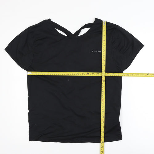 LA Gear Womens Black Short Sleeve Active T-Shirt Size 18