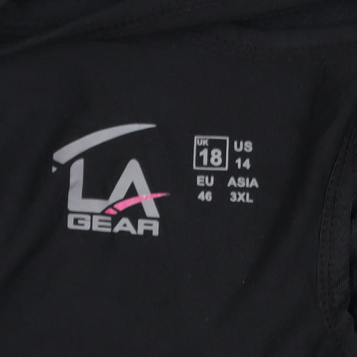 LA Gear Womens Black Short Sleeve Active T-Shirt Size 18