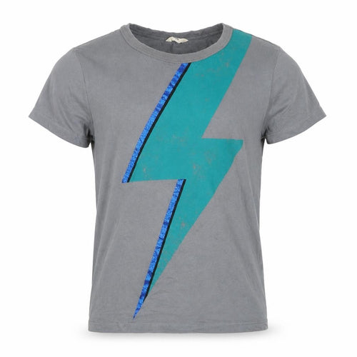 Hush Unisex Adults Grey Lightning Bolt Graphic Cotton T-Shirt S
