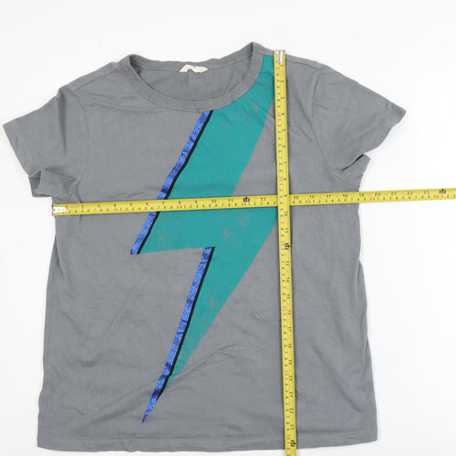 Hush Unisex Adults Grey Lightning Bolt Graphic Cotton T-Shirt S
