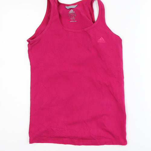 Adidas Women's Pink Racerback Tank Top Size 10 Slim Fit Jersey