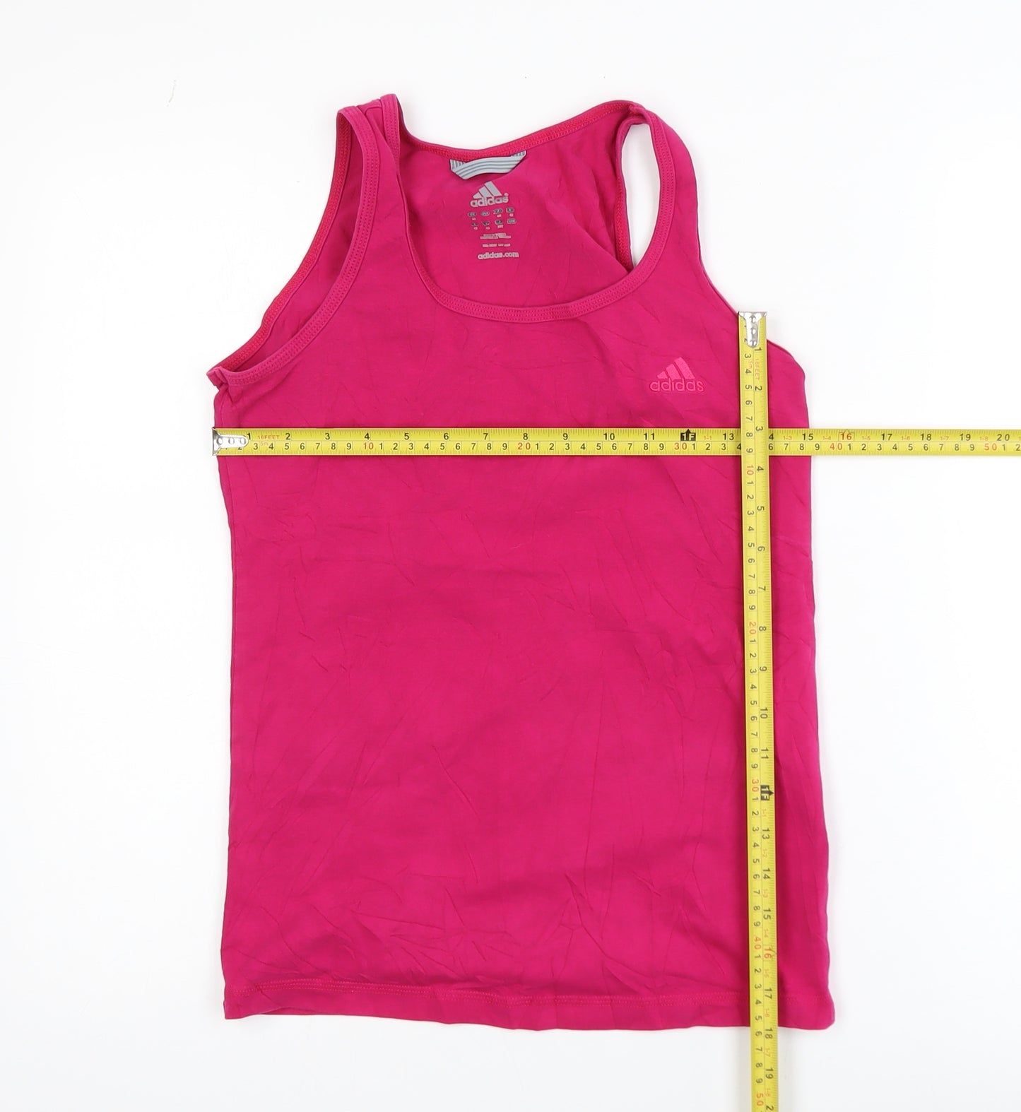 Adidas Women's Pink Racerback Tank Top Size 10 Slim Fit Jersey