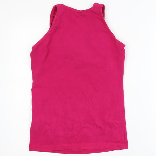Adidas Women's Pink Racerback Tank Top Size 10 Slim Fit Jersey