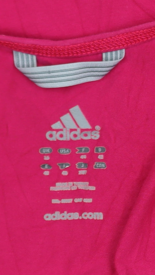 Adidas Women's Pink Racerback Tank Top Size 10 Slim Fit Jersey
