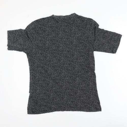 H&M Women’s Black Polka Dot Short Sleeve Viscose T-Shirt M