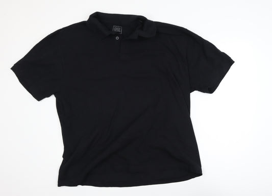 Easy Men’s Black 2XL Cotton Short Sleeve Polo Shirt