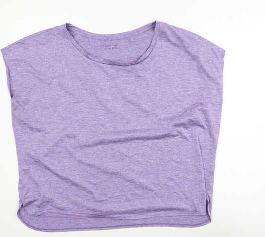 Souluxe Women's Purple Sleeveless Polyester T-Shirt Size L