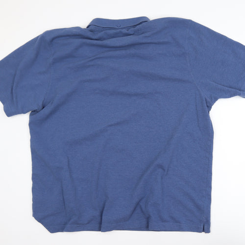 Farah Jeans Men's Blue XL Cotton Blend Short Sleeve Polo Shirt