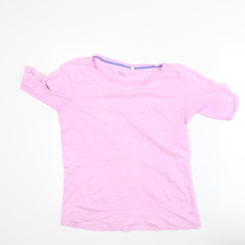 Boden Women Pink Basic Short Sleeve Cotton T-Shirt Size M