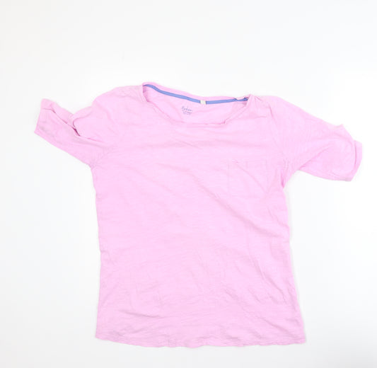 Boden Women Pink Basic Short Sleeve Cotton T-Shirt Size M