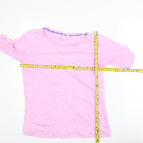 Boden Women Pink Basic Short Sleeve Cotton T-Shirt Size M