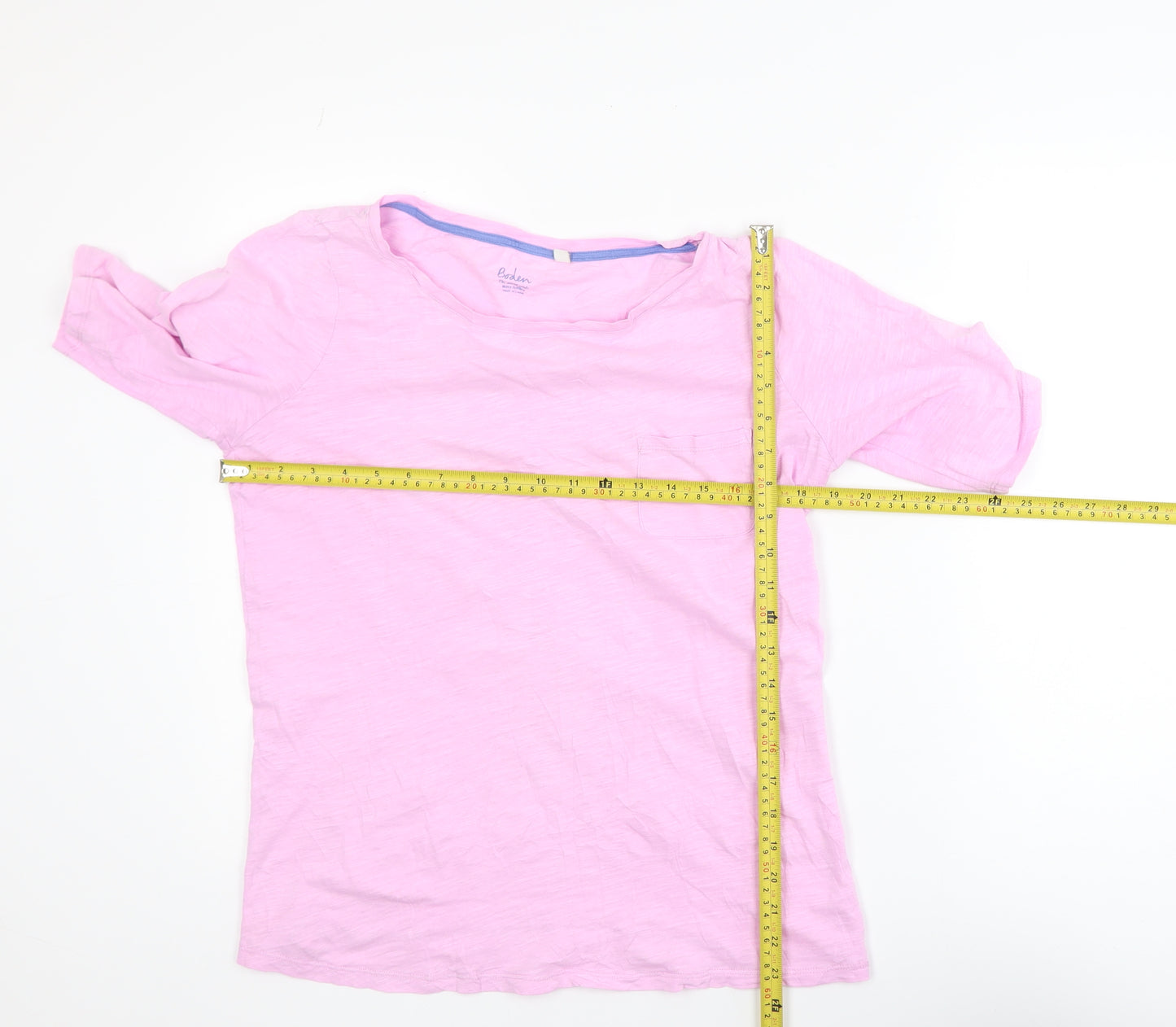 Boden Women Pink Basic Short Sleeve Cotton T-Shirt Size M