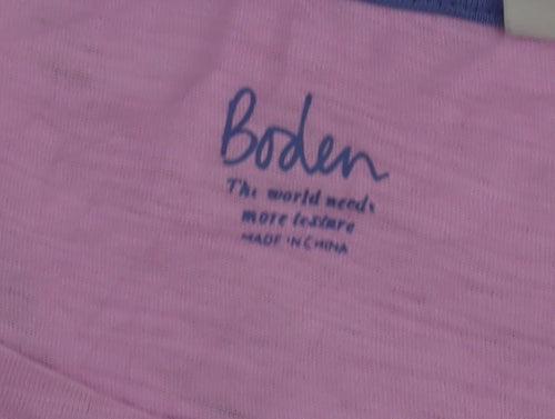 Boden Women Pink Basic Short Sleeve Cotton T-Shirt Size M