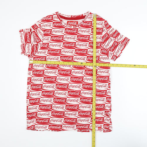Primark Coca-Cola Red White Graphic Print Men's Medium T-Shirt