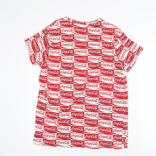 Primark Coca-Cola Red White Graphic Print Men's Medium T-Shirt