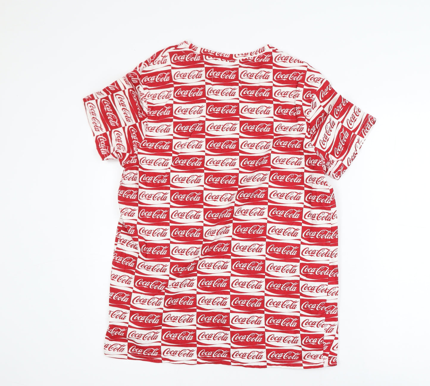 Primark Coca-Cola Red White Graphic Print Men's Medium T-Shirt
