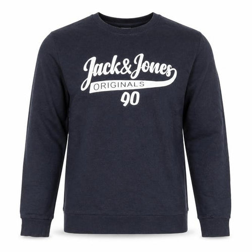 Jack & Jones Mens Blue Graphic Pullover Sweatshirt Size L