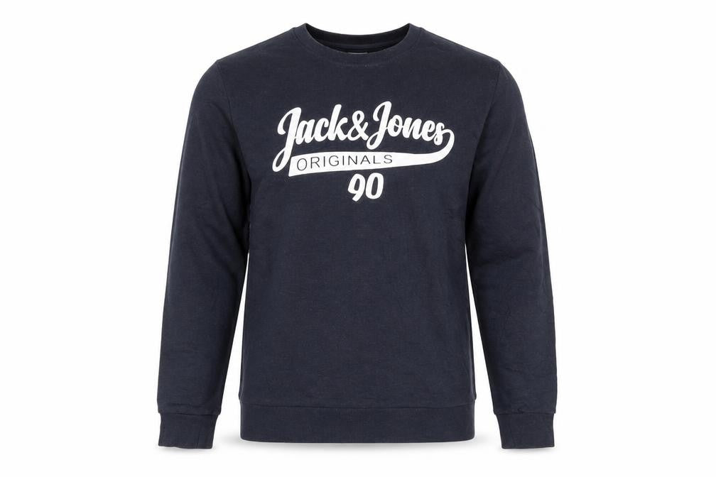 Jack & Jones Mens Blue Graphic Pullover Sweatshirt Size L