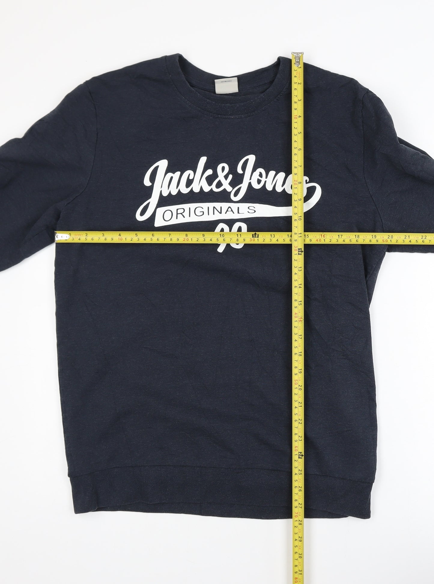 Jack & Jones Mens Blue Graphic Pullover Sweatshirt Size L
