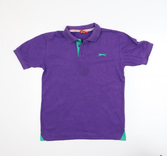 Slazenger Men's Purple Regular Fit Polo Shirt Size S