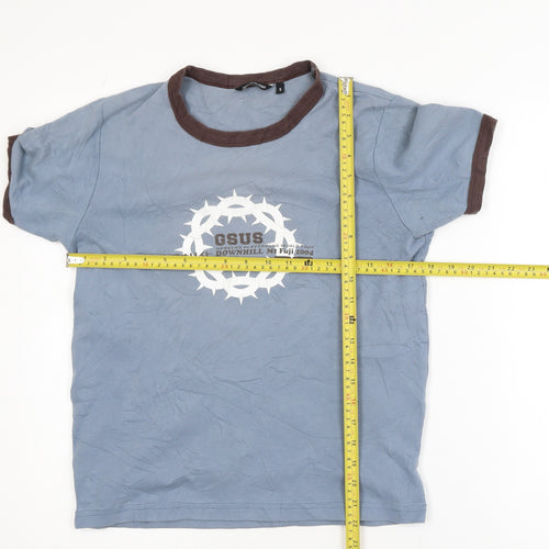 Gsus Industries Women Blue Ringer T-Shirt Size S Casual Jersey