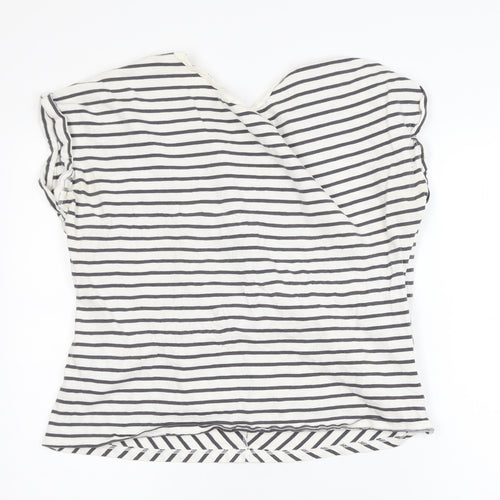 Mint Velvet Womens White Striped Wrap Blouse L