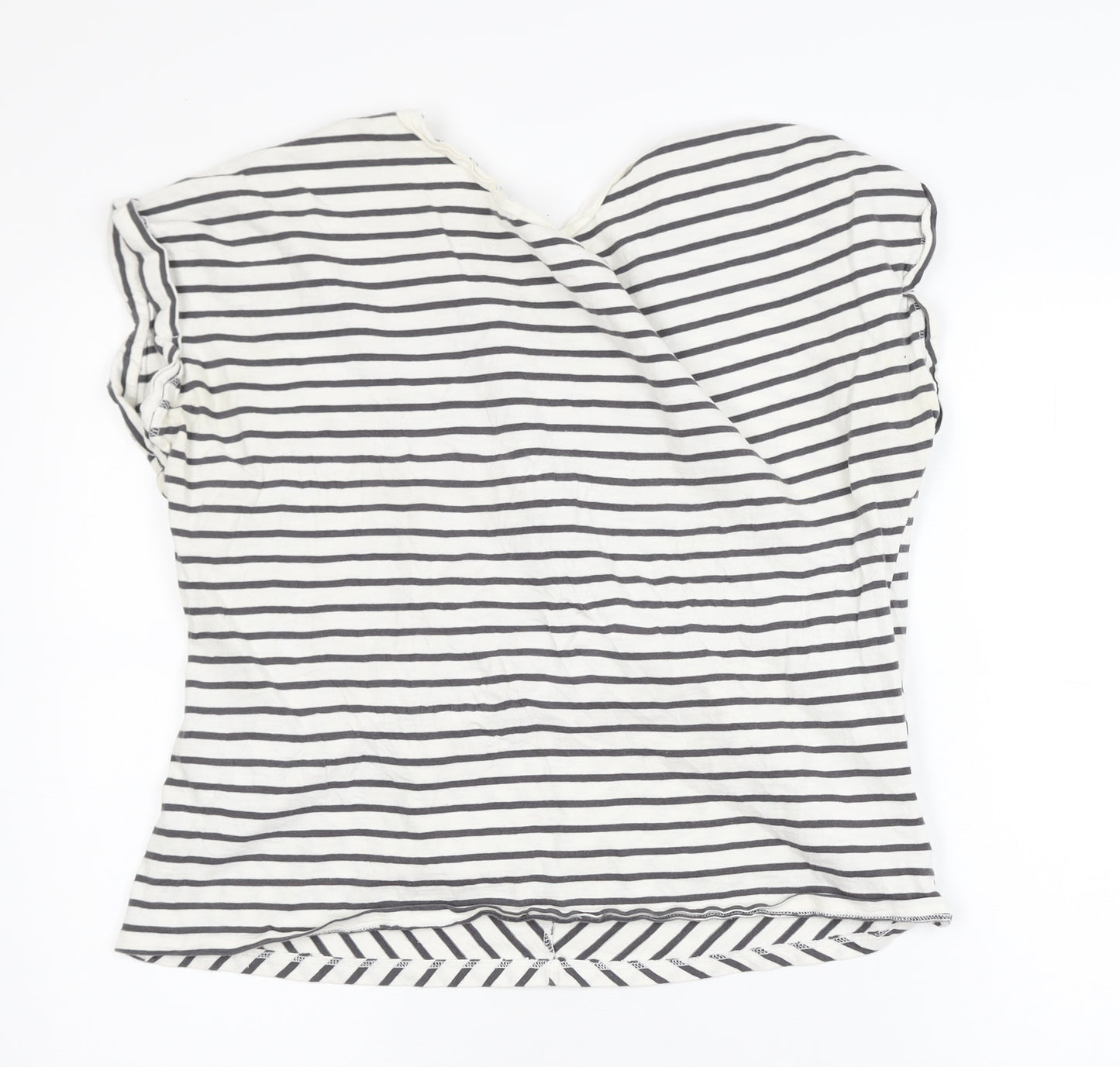 Mint Velvet Womens White Striped Wrap Blouse L
